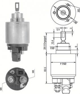 Реле стартера втягуюче VW Caddy II 1.9 TDI/T4 2.5 TDI 95-04 (AME0343) MAGNETI MARELLI 940113050343 (фото 1)