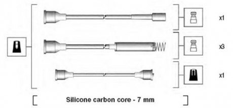 Комплект проводов зажигания (пр-во кор.код. MSK677) MAGNETI MARELLI 941125250677 (фото 1)