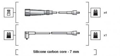 MSK1129 К-кт проводов зажигания MAGNETI MARELLI 941318111129 (фото 1)