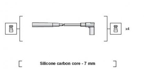 Комплект дротів запалювання (вир-во кор.код. MSK1236) MAGNETI MARELLI 941318111236 (фото 1)