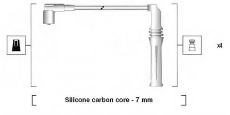 Проводи запалювання Chevrolet Aveo/Daewoo Lanos 1.4/1.6 16V 97- (к-кт) MAGNETI MARELLI 941365040927 (фото 1)