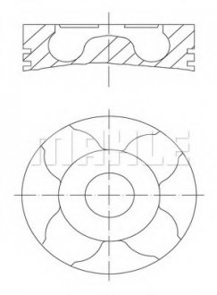 Поршень з кільцями FIAT 70,20 1,3TD 16V 03- (вир-во) MAHLE / KNECHT 010 04 01 (фото 1)