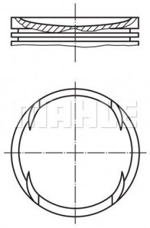 Поршень з кільцями VAG 77,01 1.4i 16V 97- (вир-во) MAHLE / KNECHT 030 89 02 (фото 1)