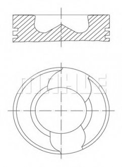 Поршень VW T5 2.5TDI (81.01mm/STD) (3-4-5 циліндр) (косий шатун) MAHLE / KNECHT 030 98 00 (фото 1)