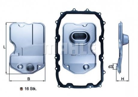 Фильтр масляный АКПП AUDI Q7 06-15, VW TOUAREG 02-10 с прокладкой (пр-во -) MAHLE / KNECHT HX160KIT (фото 1)
