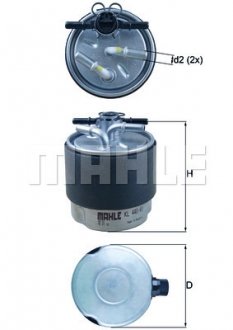 Фільтр паливний NISSAN QASHQAI 1.5-2.0 DCI 07-, MURANO 2.5 DCI 10- (вир-во -) MAHLE / KNECHT KL440/41 (фото 1)