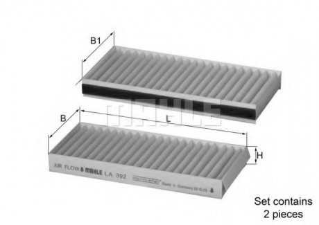 Фiльтр салону MAHLE / KNECHT LA392/S (фото 1)