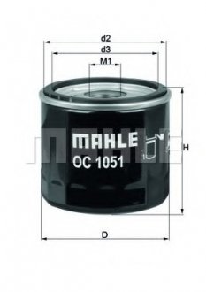 Фільтр оливний 2.3i 16V 06- / MAHLE / KNECHT OC1051 (фото 1)