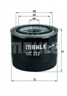 Фільтр масляний двигуна VOLVO (вир-во -) MAHLE / KNECHT OC222 (фото 1)