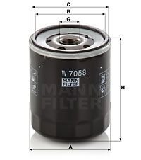 Фильтр масляный двигателя PSA, FIAT (пр-во) MANN W7058 (фото 1)