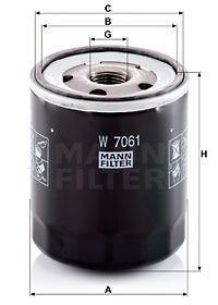 Фильтр масляный двигателя MAZDA 3, 6 1.5-2.2 D, 1.8-2.0 MZR 02- (пр-во) MANN W7061 (фото 1)