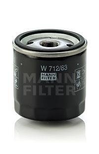 Фільтр масляний двигуна (вир-во) MANN W712/83 (фото 1)