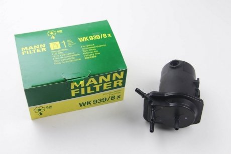 Фільтр паливний Renault Kangoo 1.5DCI 01- (під датчик води) MANN WK 939/8 X (фото 1)