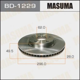 Диск тормозной передний Toyota Auris (10-18), Camry (06-17) (Кратно 2 шт) MASUMA BD1229 (фото 1)