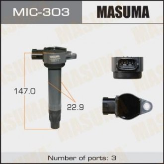 Котушка зажигания Mitsubishi ASX, Lancer 1.8, 2.0 (-17), Outlander 2.0, 2.4, 3.0 (08-) MASUMA MIC303 (фото 1)