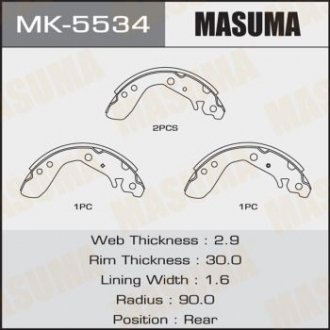 Колодка тормозная барабанная MASUMA MK5534 (фото 1)