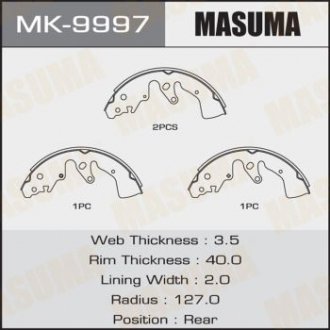 Колодки гальмівні стояночного тормоза (MK-9997) MASUMA MK9997 (фото 1)