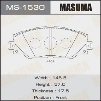 Колодки гальмівні передн Toyota Auris (10-), RAV 4 (05-16) (MS-1530) MASUMA MS1530 (фото 1)