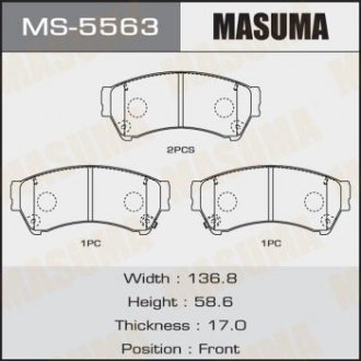 Колодки гальмівні передн Mazda 6 (07-12) (MS-5563) MASUMA MS5563 (фото 1)