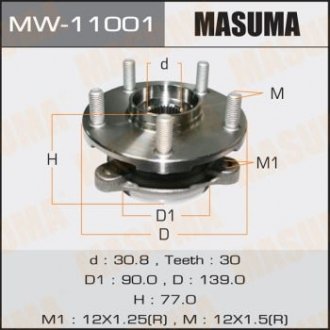 Ступица колеса переднего в сборе с подшипником Toyota Auris (06-15), Avensis (08-15), Corolla (06-13), RAV 4 (05-) MASUMA MW11001 (фото 1)