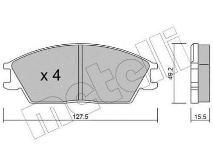 Колодки гальмівні (передние) Hyundai Accent 94-00/Honda Accord -85 Metelli 22-0081-0 (фото 1)