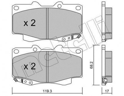 Колодки гальмівні (передние) Toyota Hilux 05-15 Metelli 22-0129-1 (фото 1)