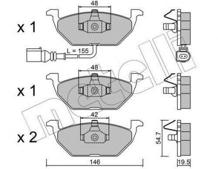 Тормозные колодки Metelli 22-0211-2 (фото 1)