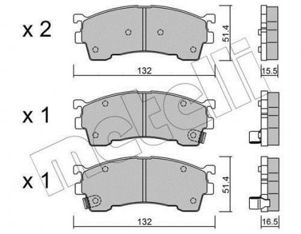 Колодки гальмівні (передние) Mazda 626 IV/V 91-02/MX-6 92-97/Ford USA Probe 93-98 Metelli 22-0223-1 (фото 1)