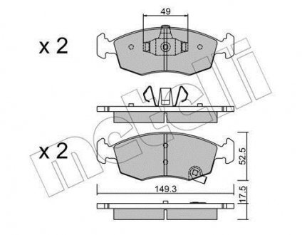 Колодки гальмівні (передние) Fiat Panda/Lancia Ypsilon 11- Metelli 22-0274-5 (фото 1)