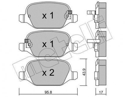 Колодки гальмівні (задние) Fiat 500L 12- Metelli 22-0324-4 (фото 1)