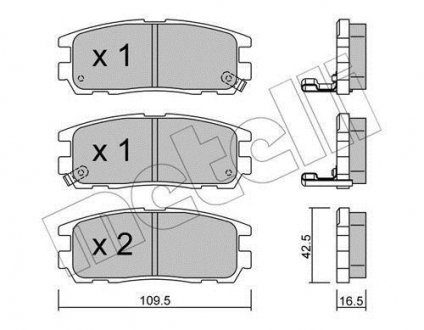 Колодки гальмівні (задні) Opel Frontera A/B 92-04/Monterry A/B 91-99 Metelli 22-0358-0 (фото 1)