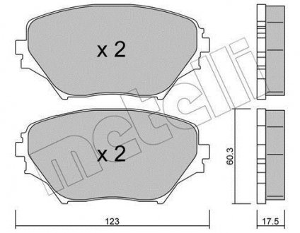 Колодки гальмівні (передние) Toyota Rav 4 II 00-05 Metelli 22-0430-0 (фото 1)