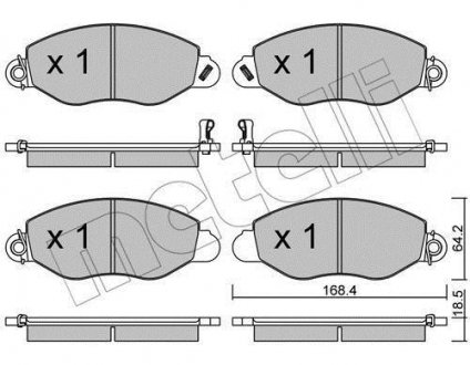 Колодки гальмівні (передние) Ford Transit 00-06 Metelli 22-0536-0 (фото 1)