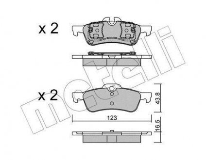 Колодки гальмівні (задние) Mini Cooper/One 01-06 Metelli 22-0556-0 (фото 1)