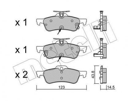 Колодки гальмівні (задние) Honda Civic IX 1.4-2.2D 12- Metelli 22-0556-2 (фото 1)