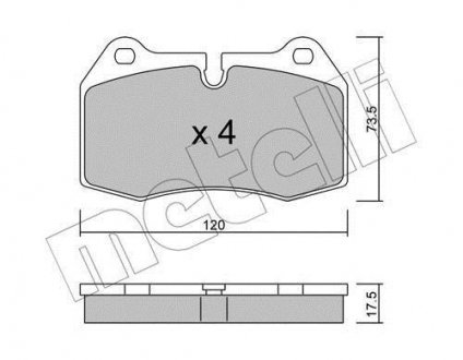 Колодки гальмівні (передні) BMW 7 (E38) 94-01/8 (E31) 90-99 Metelli 22-0645-0 (фото 1)