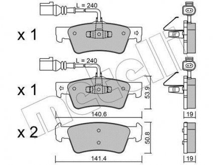 Колодки гальмівні (задні) VW Touareg 2.5 TDI 02-10 Metelli 22-0661-0 (фото 1)