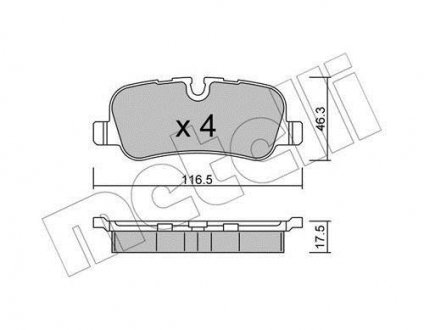 Колодки гальмівні (задні) Land Rover Discovery III/IV 04-18/Range Rover 02-13 Metelli 22-0694-0 (фото 1)