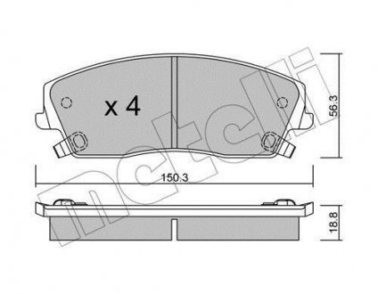 Колодки гальмівні (передние) Chrysler 300 04- Metelli 22-0716-0 (фото 1)