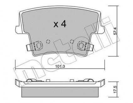 Колодки гальмівні (задні) Chrysler 300C 04-/Lancia Thema 11-14 Metelli 22-0718-0 (фото 1)