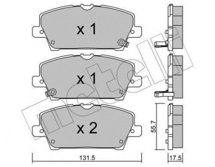 Колодки гальмівні (передние) Honda Civic VIII 05- Metelli 22-0728-0 (фото 1)