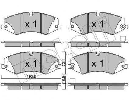 Колодки гальмівні (передні) Land Rover Discovery IV/V 09-/Range Rover III/IV/Sport I/II 06- Metelli 22-0836-6 (фото 1)