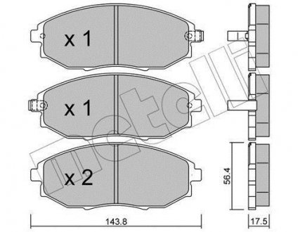 Колодки гальмівні (передние) Chevrolet Epica 04-11 Metelli 22-0845-0 (фото 1)