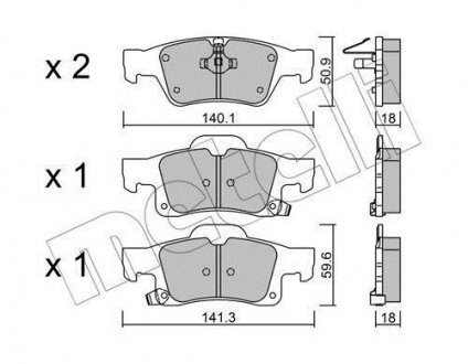 Колодки гальмівні (задние) Jeep Grand Cherokee 3.0 CRD/3.6-5.7 10- Metelli 22-0928-0 (фото 1)