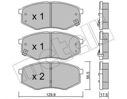 Колодки гальмівні (передние) Hyundai ix20/ix35/Tucson/Sonata/Kia Sportage 10-/Soul 14- Metelli 22-0942-0 (фото 1)