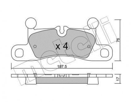 Колодки гальмівні (задні) VW Touareg/Porsche Cayenne 10- Metelli 22-0958-0 (фото 1)