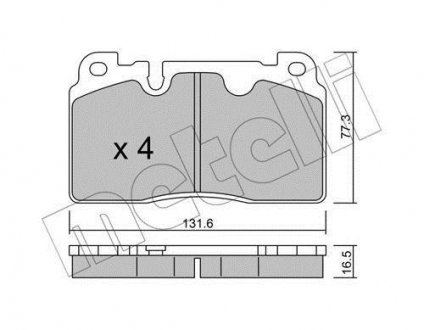 Колодки гальмівні (передні) Audi A6/A7 10-18/Q5 08-17/Porsche Macan 14- Metelli 22-0979-0 (фото 1)