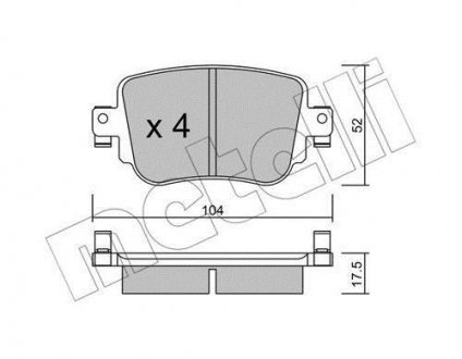 Колодки гальмівні (задние) Audi Q3/Skoda Octavia/Seat Leon/VW Golf/Caddy IV 14- Metelli 22-0980-0 (фото 1)