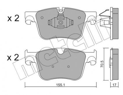 Колодки гальмівні (передние) Citroen Berlingo/Opel Combo 18-/Peugeot 3008/508 16- Metelli 22-0985-1 (фото 1)