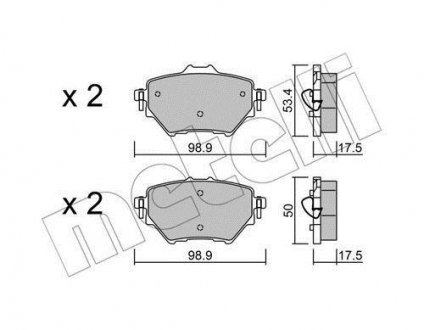 Колодки гальмівні (задні) Citroen C4/Berlingo/Peugeot 308/508/3008/Partner/Opel Combo 13- Metelli 22-0987-0 (фото 1)